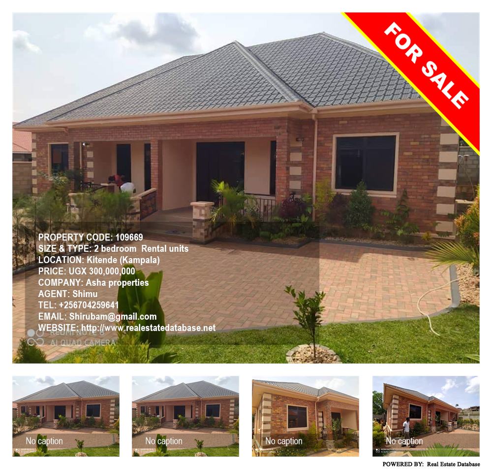 2 bedroom Rental units  for sale in Kitende Kampala Uganda, code: 109669