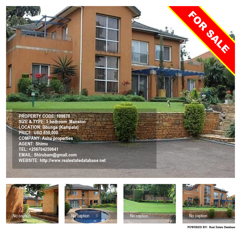 5 bedroom Mansion  for sale in Bbunga Kampala Uganda, code: 109670