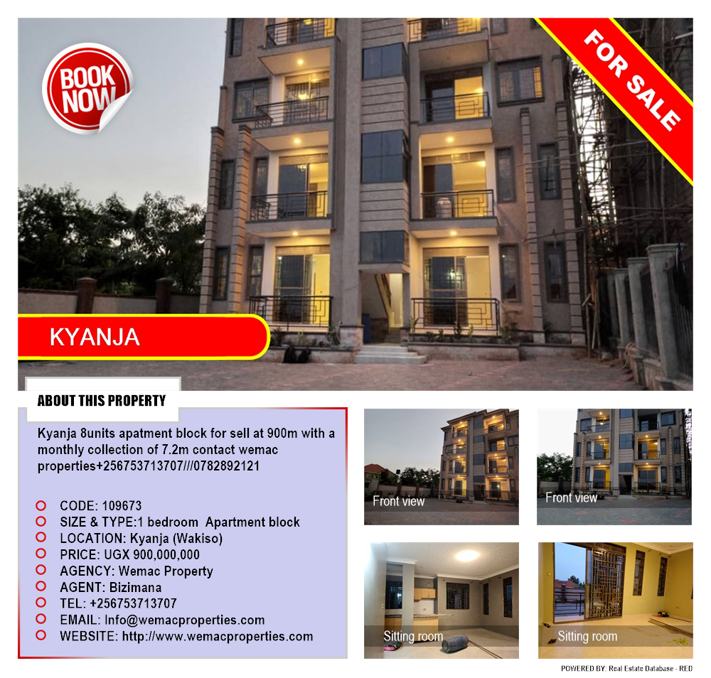1 bedroom Apartment block  for sale in Kyanja Wakiso Uganda, code: 109673