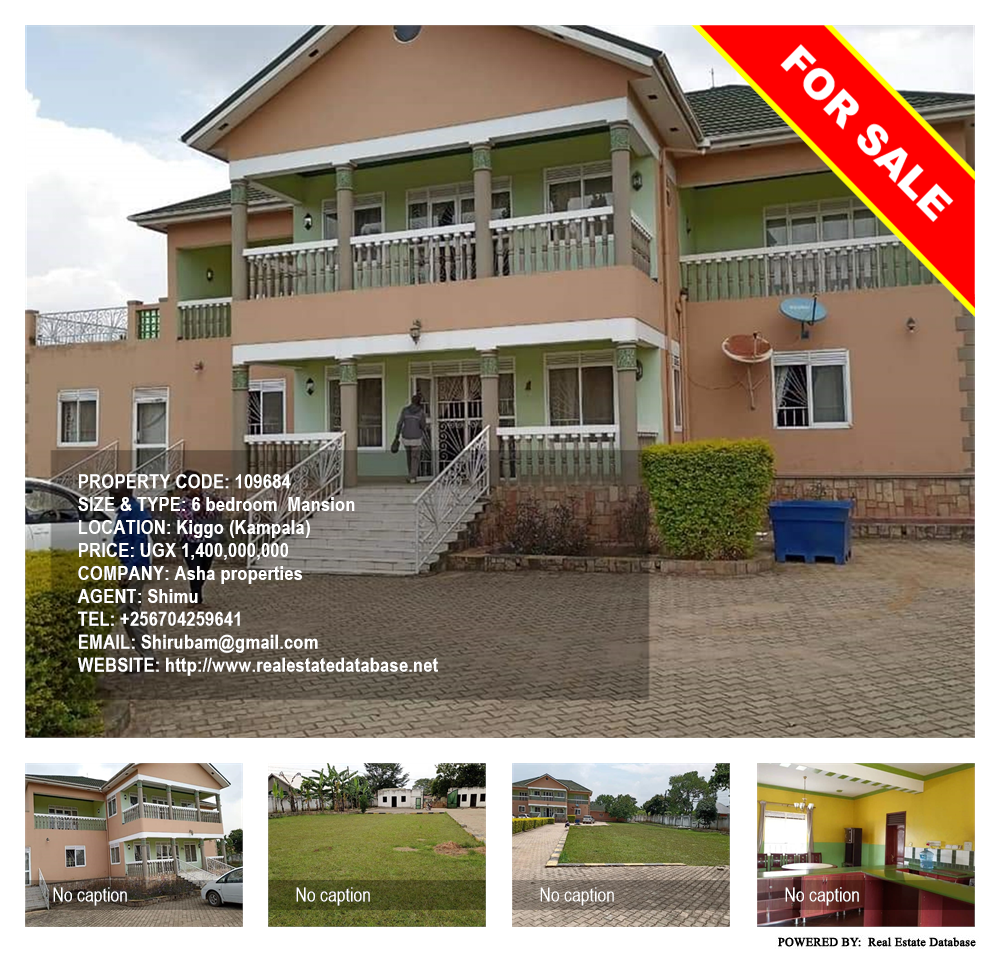 6 bedroom Mansion  for sale in Kiggo Kampala Uganda, code: 109684