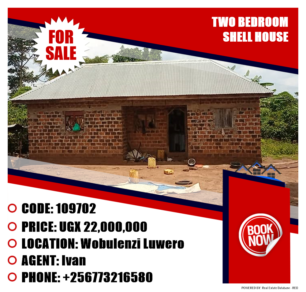 2 bedroom Shell House  for sale in Wobulenzi Luweero Uganda, code: 109702