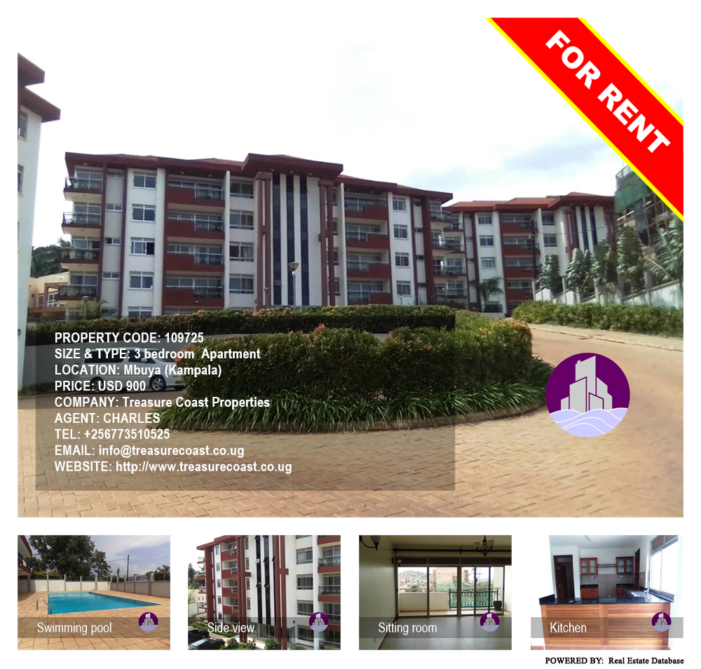 3 bedroom Apartment  for rent in Mbuya Kampala Uganda, code: 109725