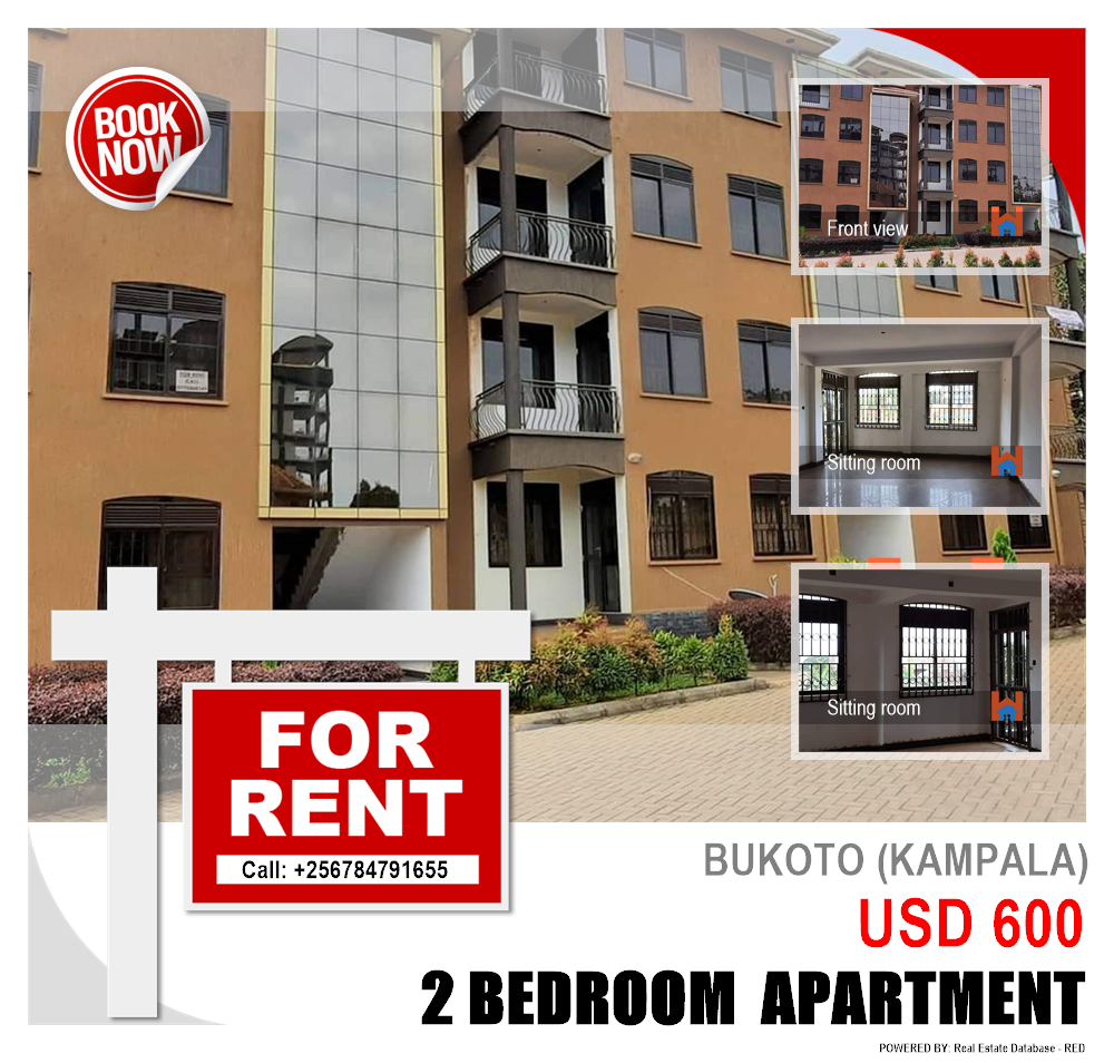 2 bedroom Apartment  for rent in Bukoto Kampala Uganda, code: 109794