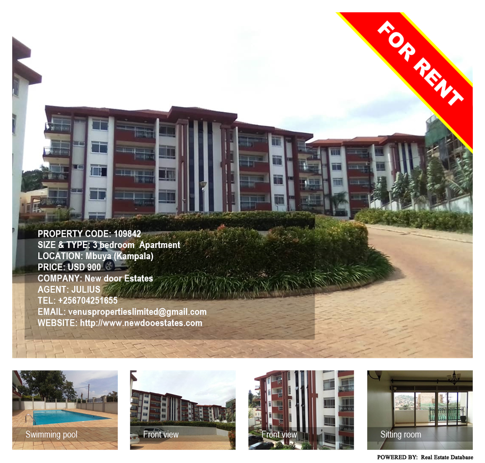 3 bedroom Apartment  for rent in Mbuya Kampala Uganda, code: 109842