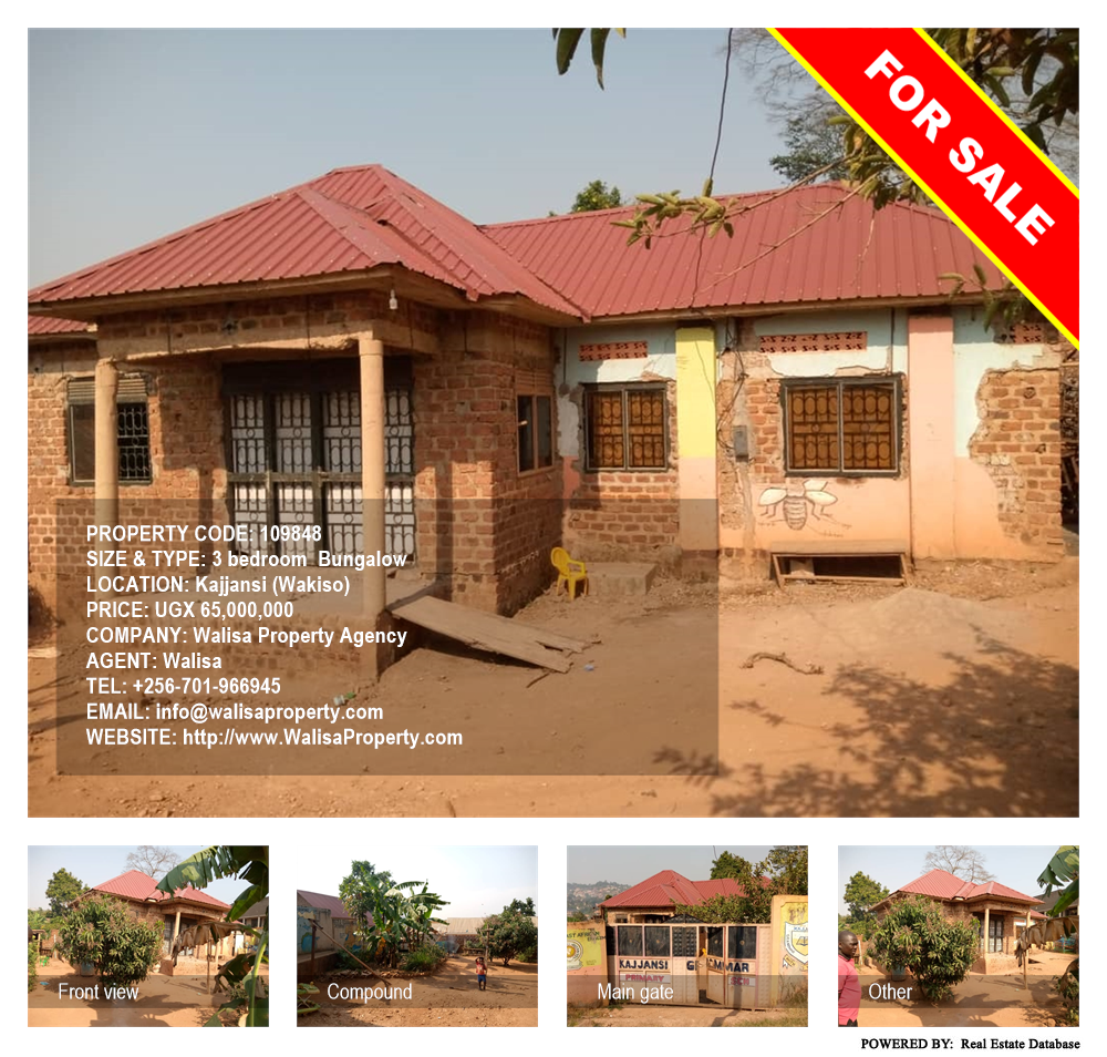 3 bedroom Bungalow  for sale in Kajjansi Wakiso Uganda, code: 109848