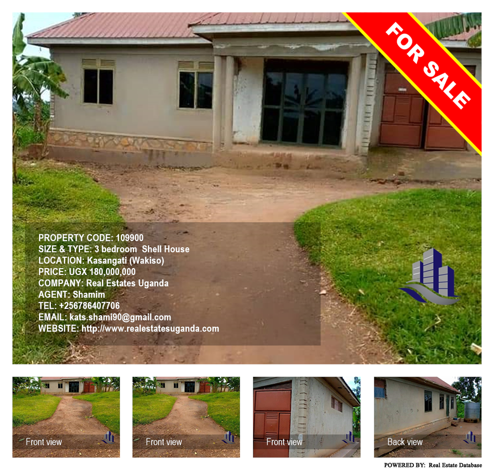 3 bedroom Shell House  for sale in Kasangati Wakiso Uganda, code: 109900