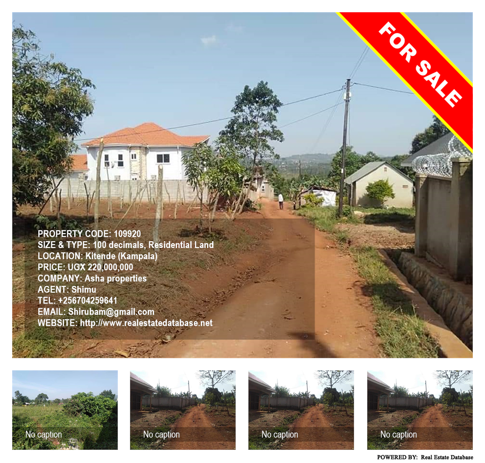 Residential Land  for sale in Kitende Kampala Uganda, code: 109920