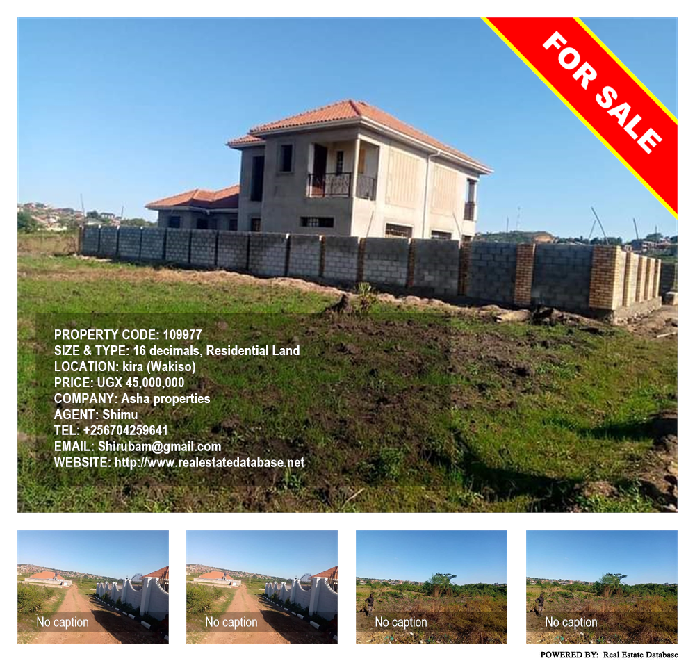 Residential Land  for sale in Kira Wakiso Uganda, code: 109977