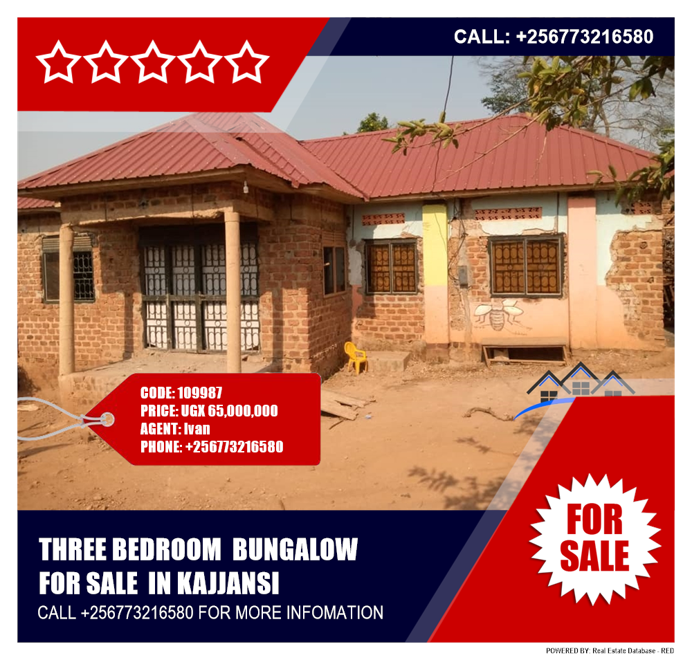 3 bedroom Bungalow  for sale in Kajjansi Wakiso Uganda, code: 109987