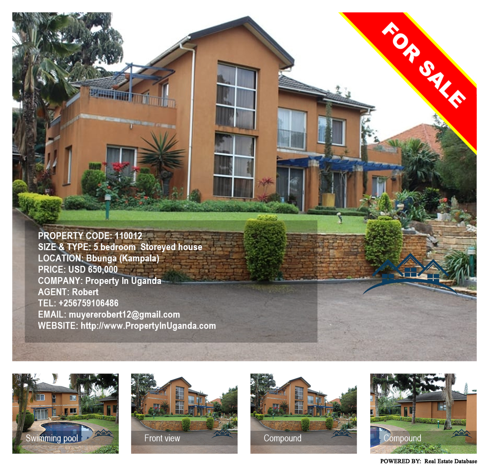 5 bedroom Storeyed house  for sale in Bbunga Kampala Uganda, code: 110012