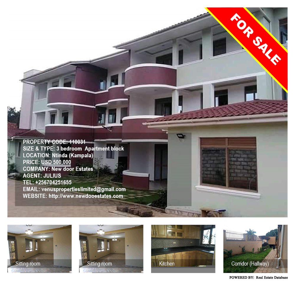 3 bedroom Apartment block  for sale in Ntinda Kampala Uganda, code: 110031