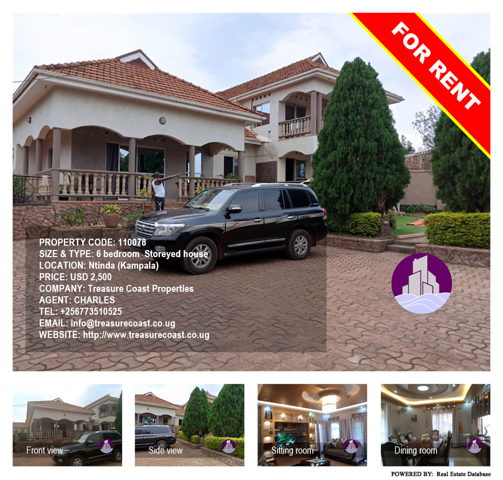 6 bedroom Storeyed house  for rent in Ntinda Kampala Uganda, code: 110078
