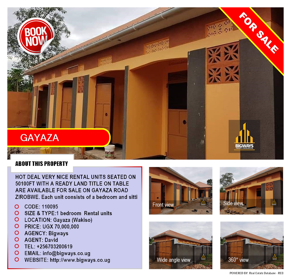 1 bedroom Rental units  for sale in Gayaza Wakiso Uganda, code: 110095