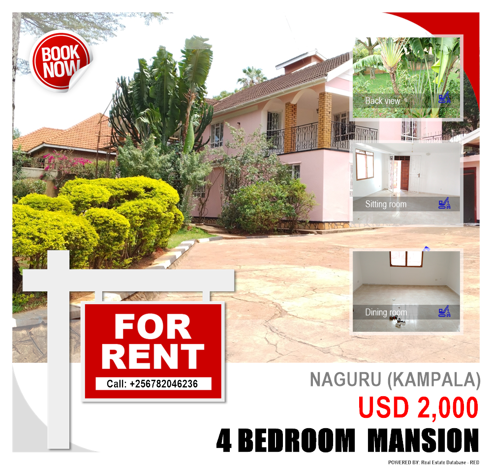 4 bedroom Mansion  for rent in Naguru Kampala Uganda, code: 110112