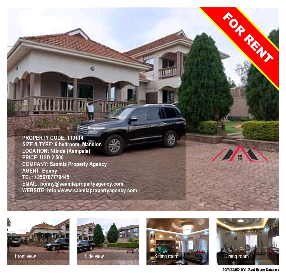 6 bedroom Mansion  for rent in Ntinda Kampala Uganda, code: 110114