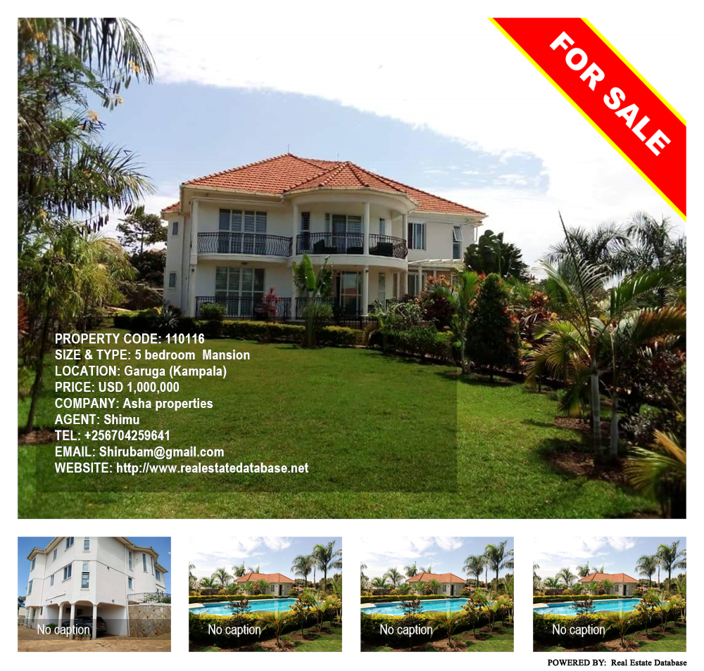 5 bedroom Mansion  for sale in Garuga Kampala Uganda, code: 110116