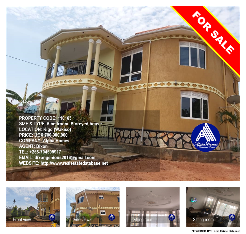 6 bedroom Storeyed house  for sale in Kigo Wakiso Uganda, code: 110163