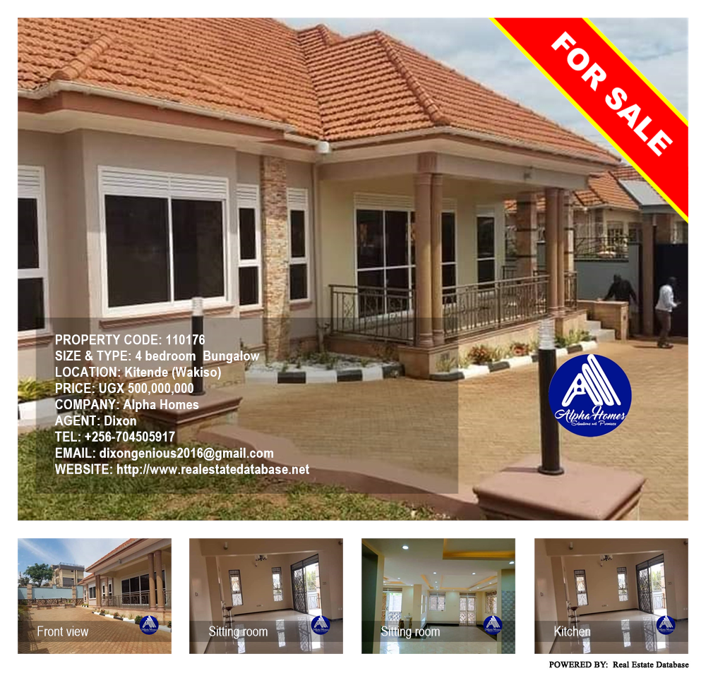 4 bedroom Bungalow  for sale in Kitende Wakiso Uganda, code: 110176