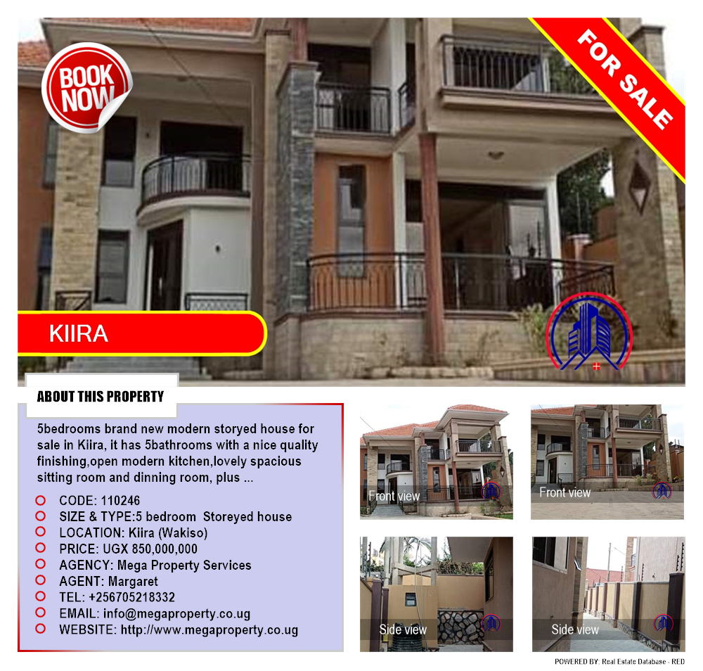 5 bedroom Storeyed house  for sale in Kiira Wakiso Uganda, code: 110246