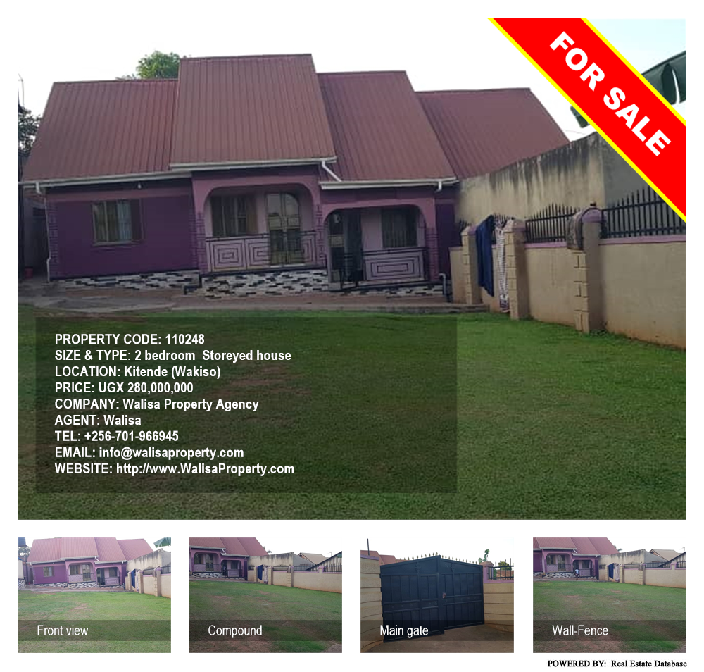 2 bedroom Storeyed house  for sale in Kitende Wakiso Uganda, code: 110248