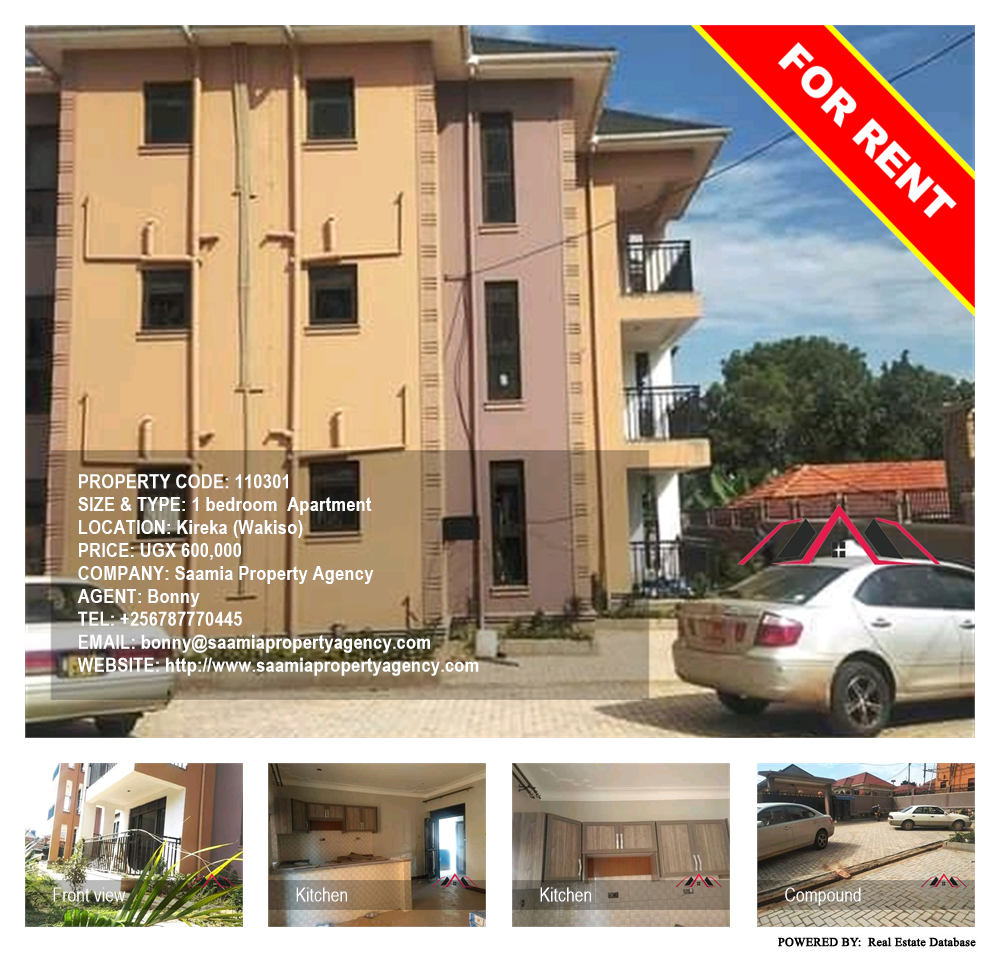 1 bedroom Apartment  for rent in Kireka Wakiso Uganda, code: 110301