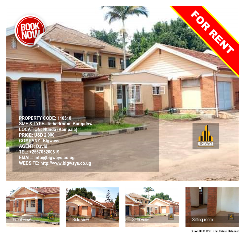 15 bedroom Bungalow  for rent in Ntinda Kampala Uganda, code: 110310