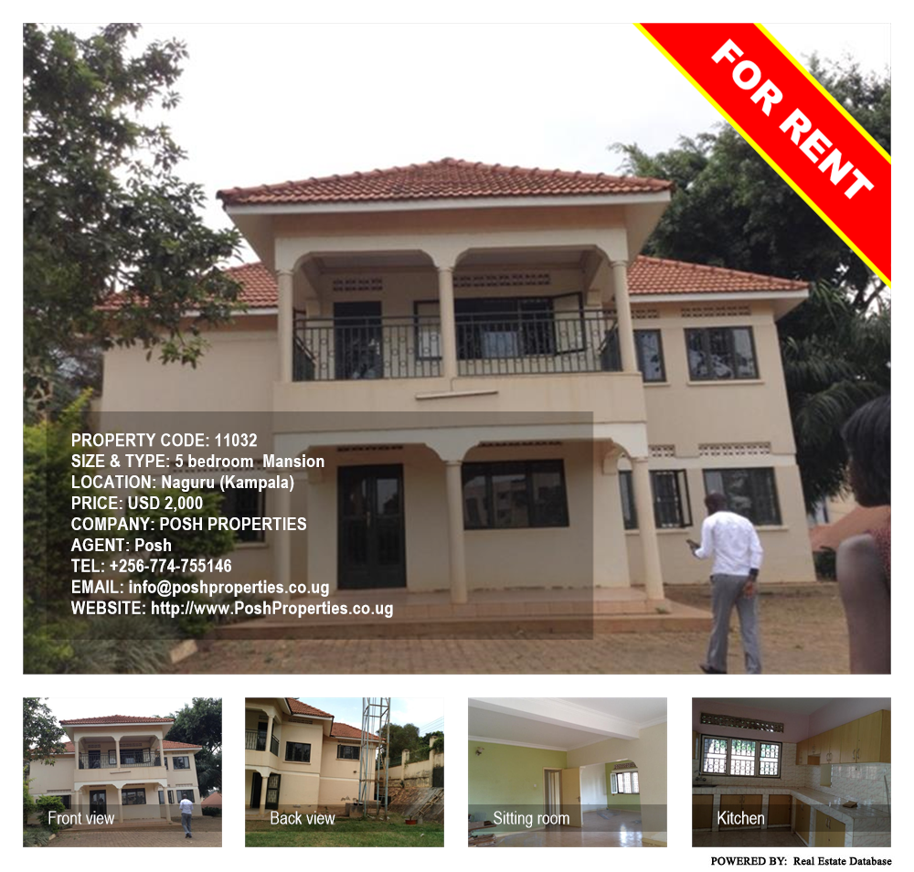 5 bedroom Mansion  for rent in Naguru Kampala Uganda, code: 11032