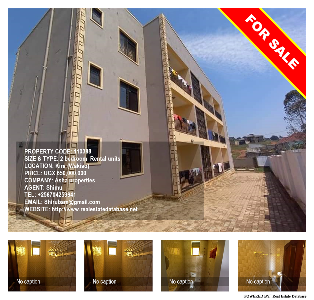 2 bedroom Rental units  for sale in Kira Wakiso Uganda, code: 110388