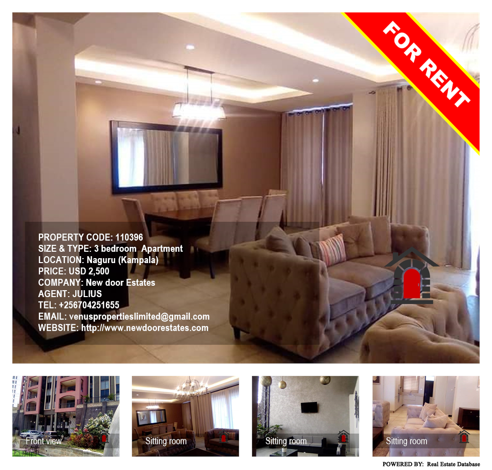3 bedroom Apartment  for rent in Naguru Kampala Uganda, code: 110396