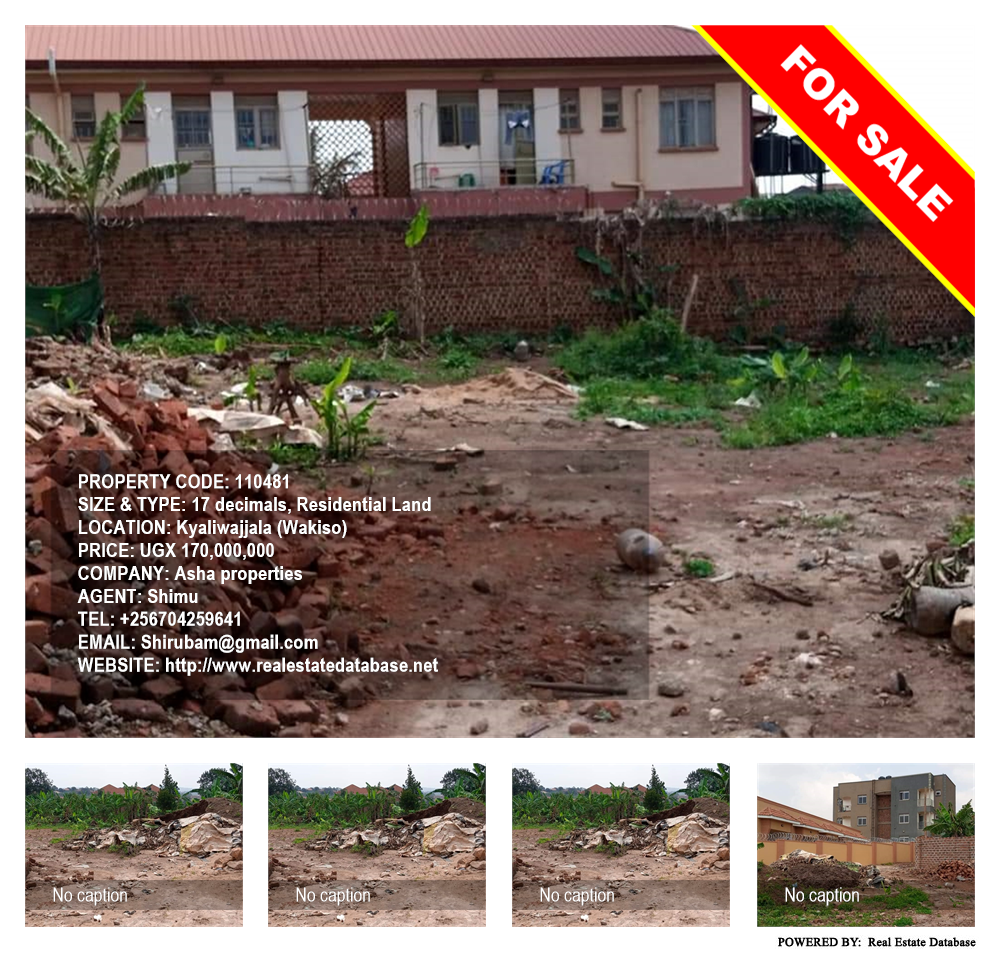 Residential Land  for sale in Kyaliwajjala Wakiso Uganda, code: 110481