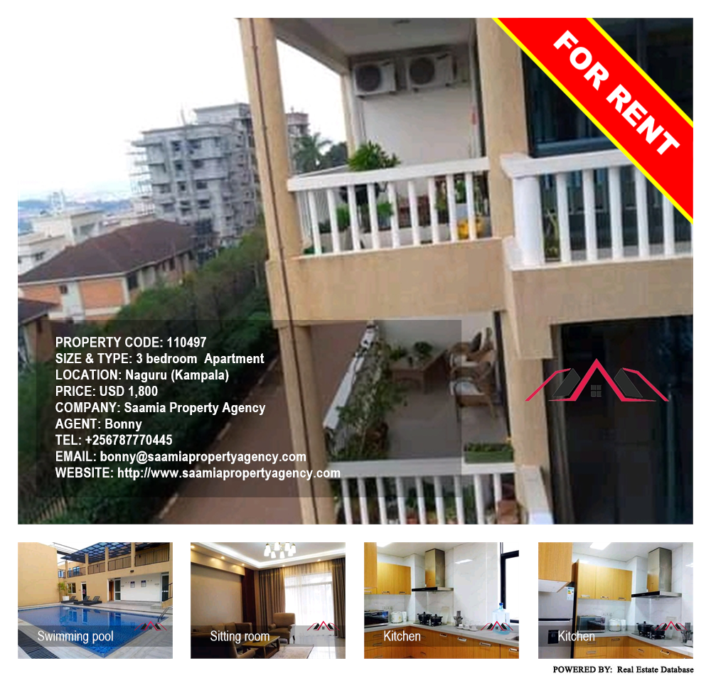 3 bedroom Apartment  for rent in Naguru Kampala Uganda, code: 110497
