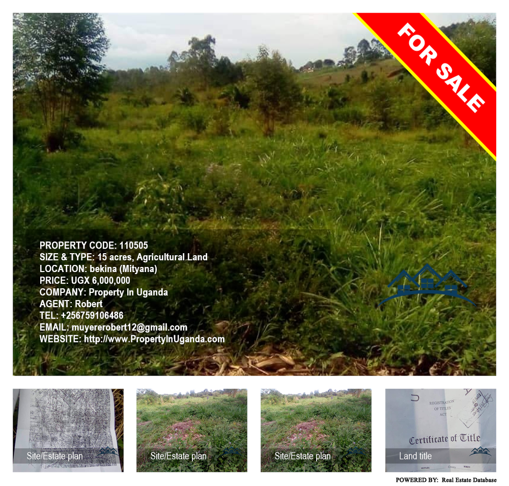 Agricultural Land  for sale in Bekina Mityana Uganda, code: 110505