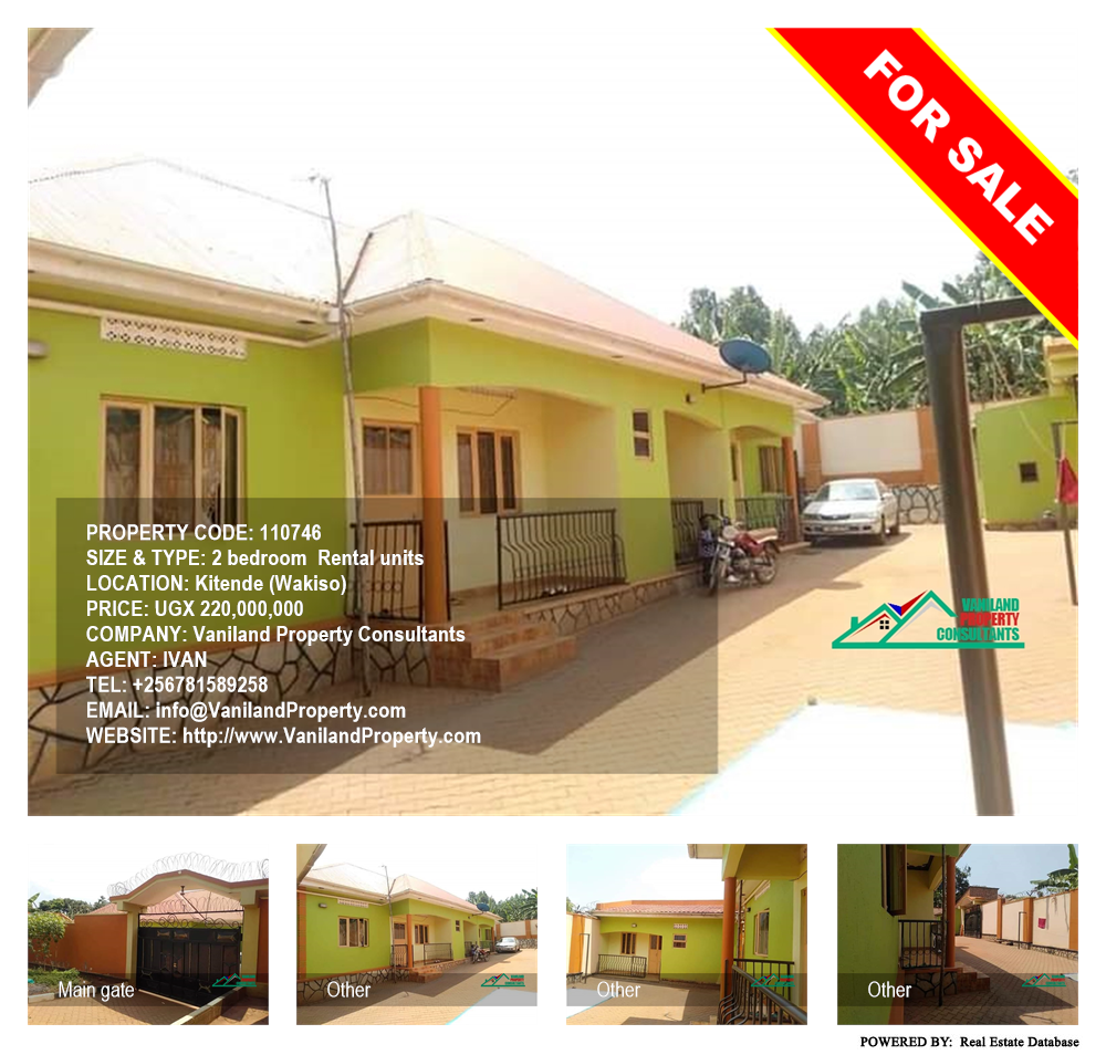 2 bedroom Rental units  for sale in Kitende Wakiso Uganda, code: 110746
