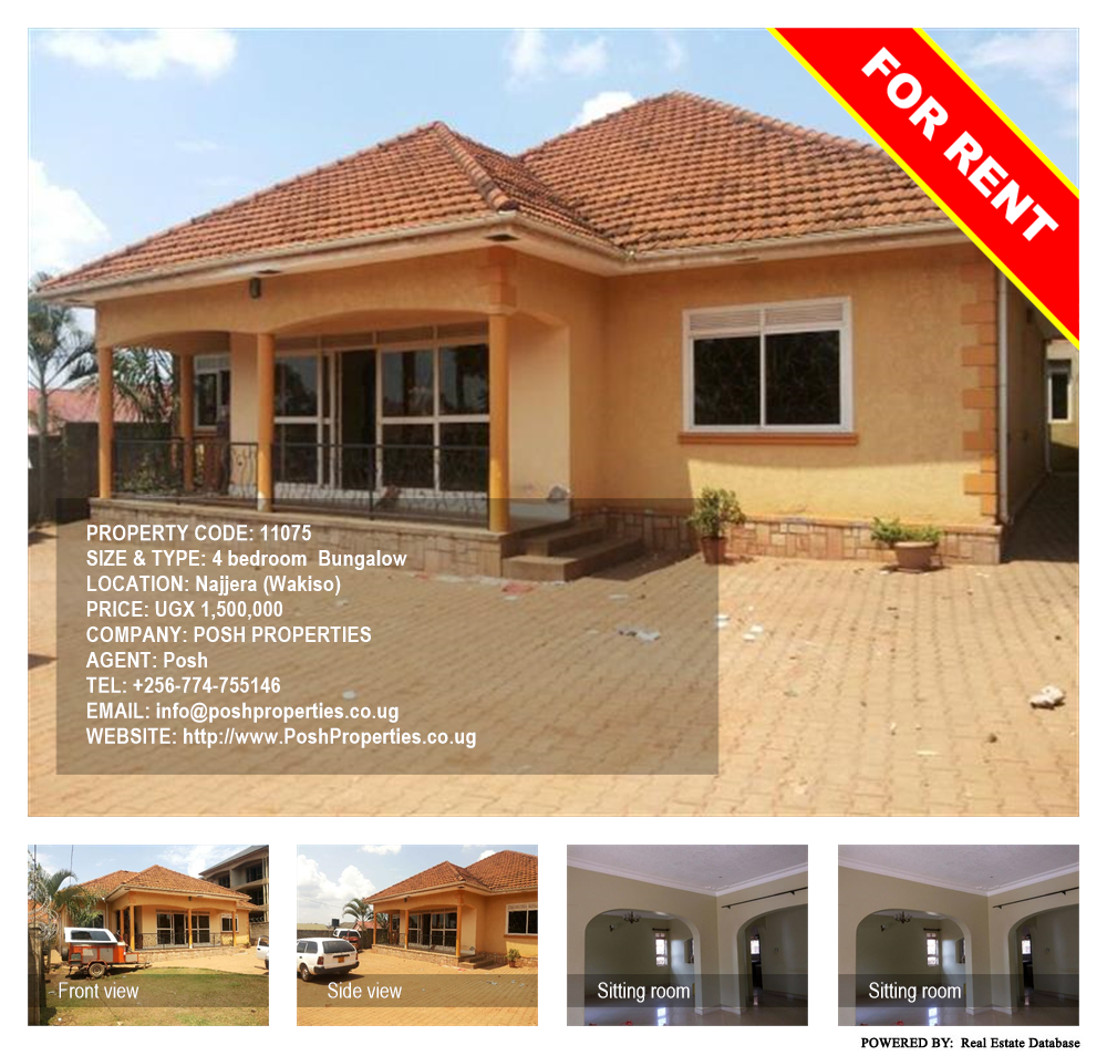 4 bedroom Bungalow  for rent in Najjera Wakiso Uganda, code: 11075