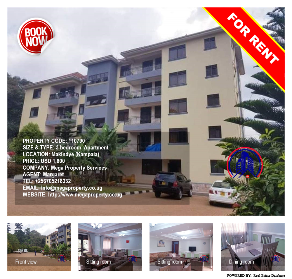 3 bedroom Apartment  for rent in Makindye Kampala Uganda, code: 110790