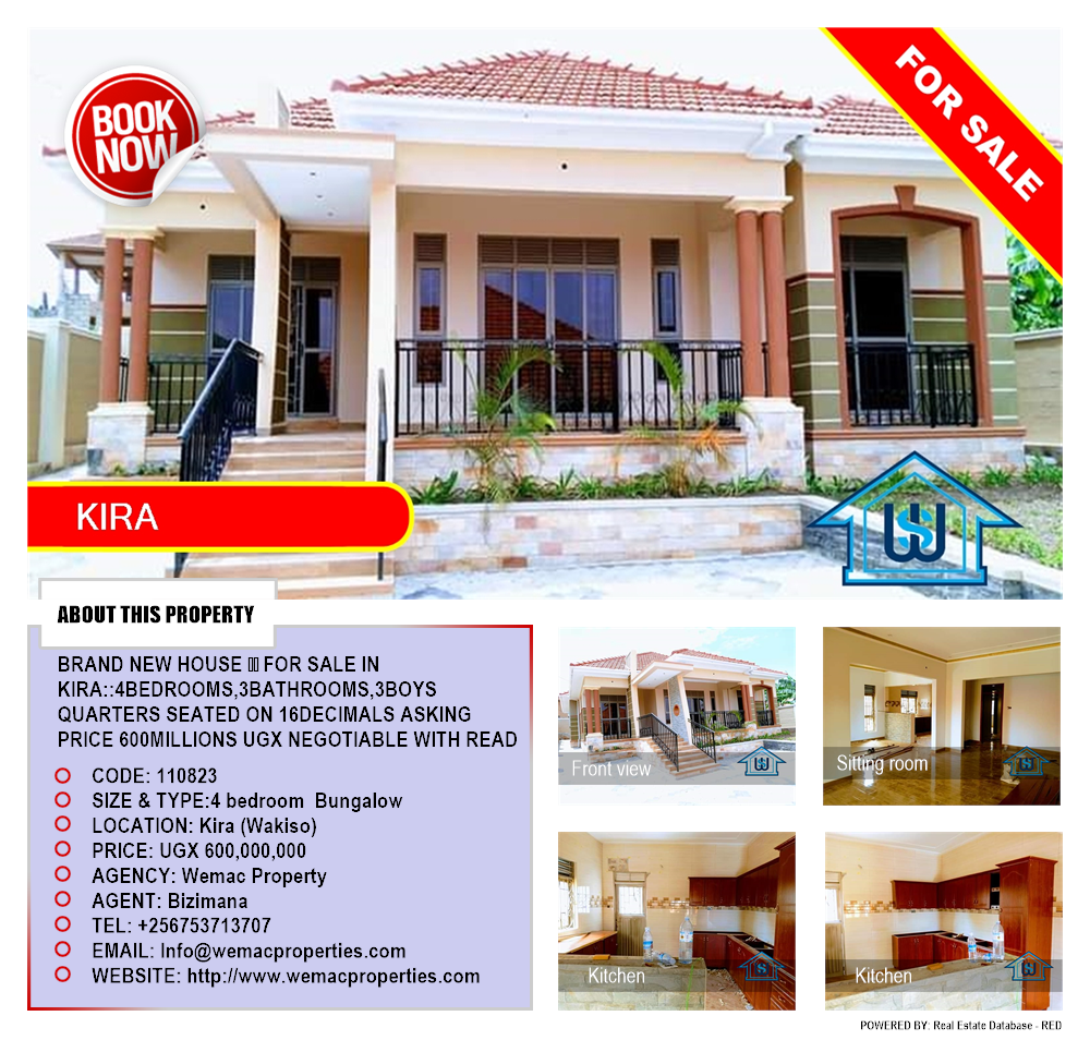 4 bedroom Bungalow  for sale in Kira Wakiso Uganda, code: 110823