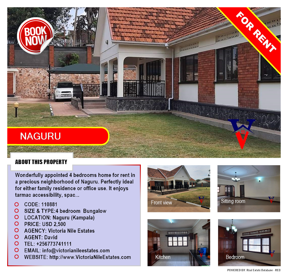 4 bedroom Bungalow  for rent in Naguru Kampala Uganda, code: 110881