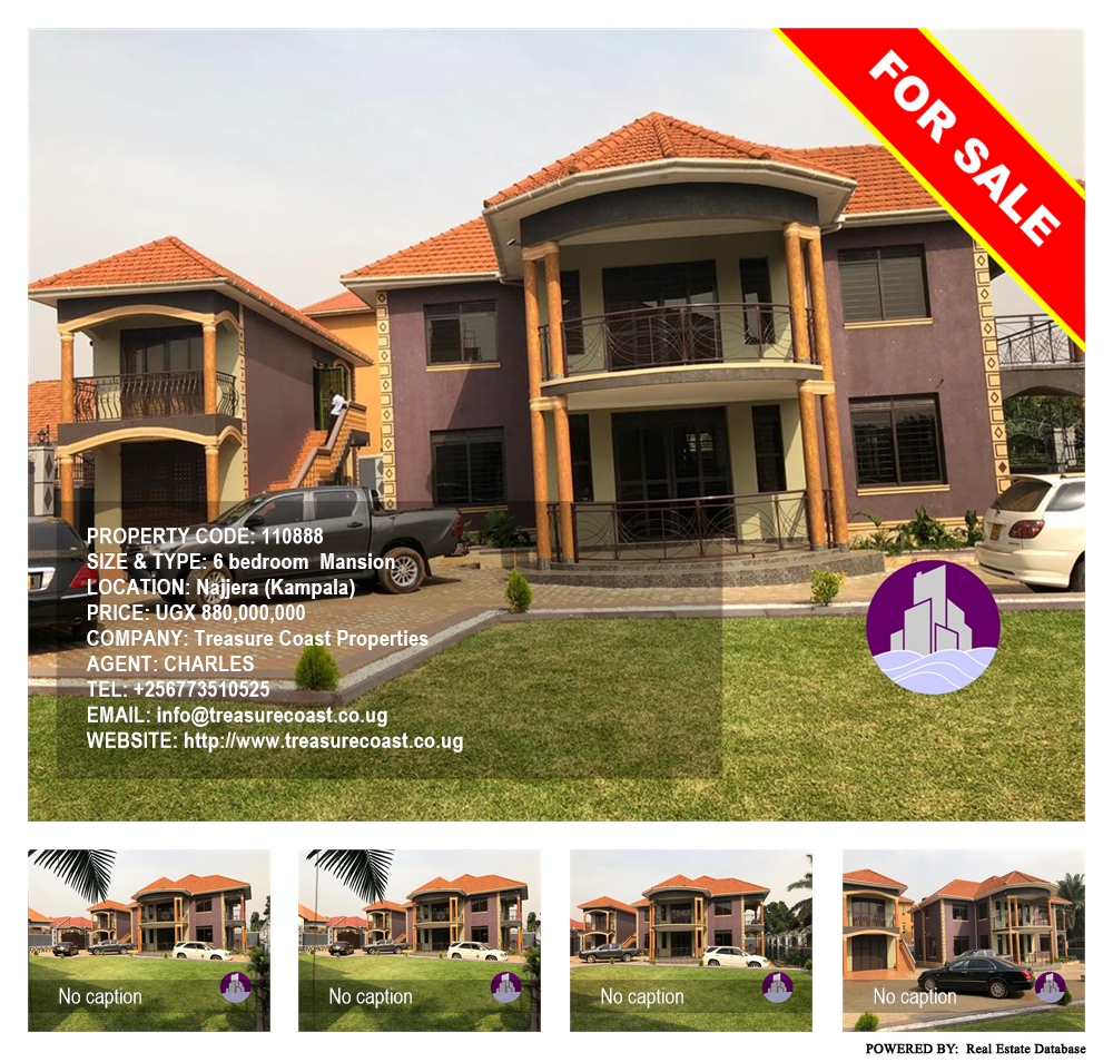 6 bedroom Mansion  for sale in Najjera Kampala Uganda, code: 110888