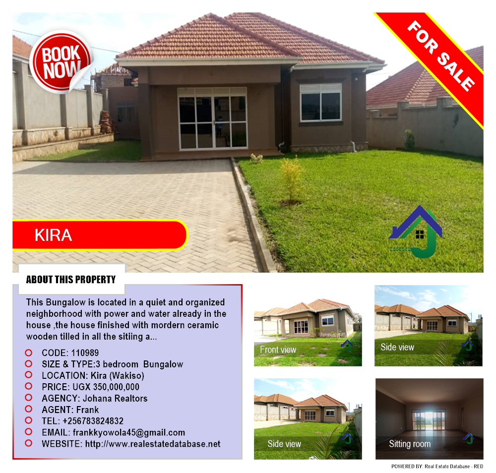 3 bedroom Bungalow  for sale in Kira Wakiso Uganda, code: 110989