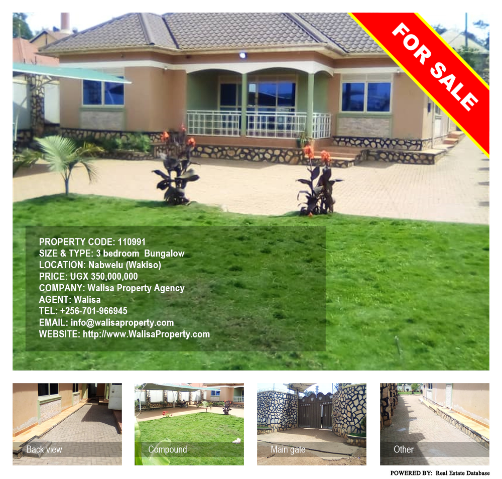 3 bedroom Bungalow  for sale in Nabwelu Wakiso Uganda, code: 110991