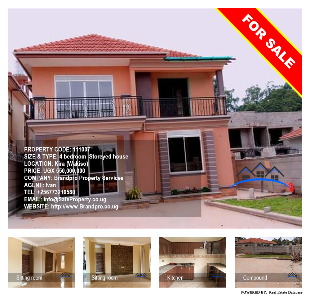 4 bedroom Storeyed house  for sale in Kira Wakiso Uganda, code: 111007