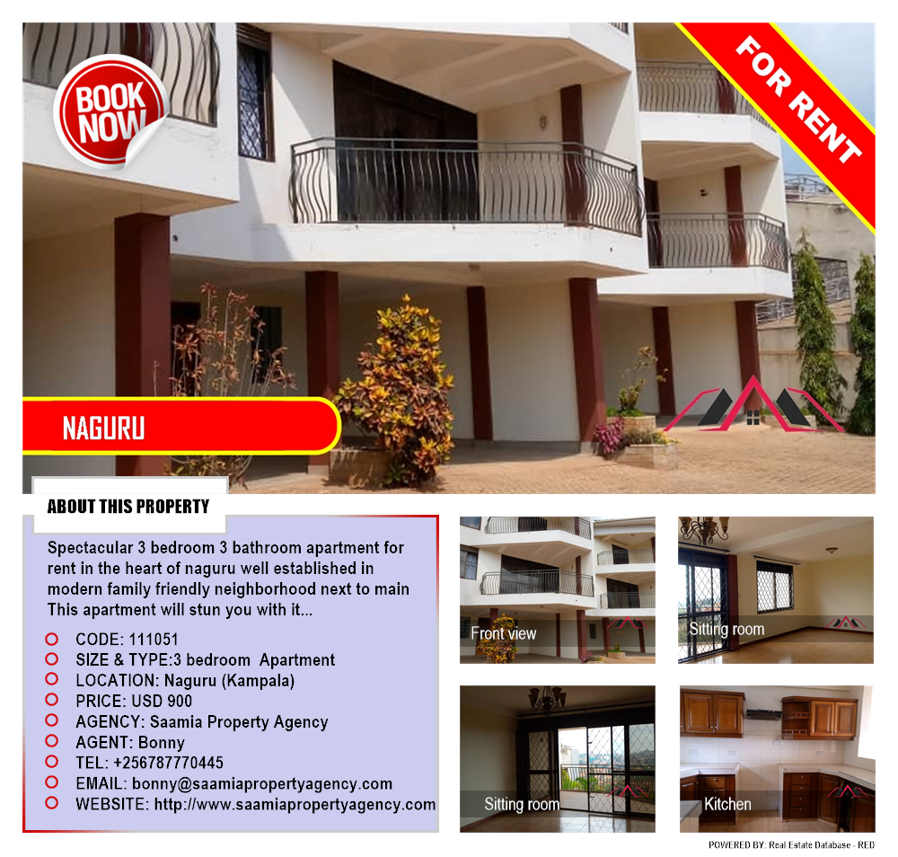 3 bedroom Apartment  for rent in Naguru Kampala Uganda, code: 111051