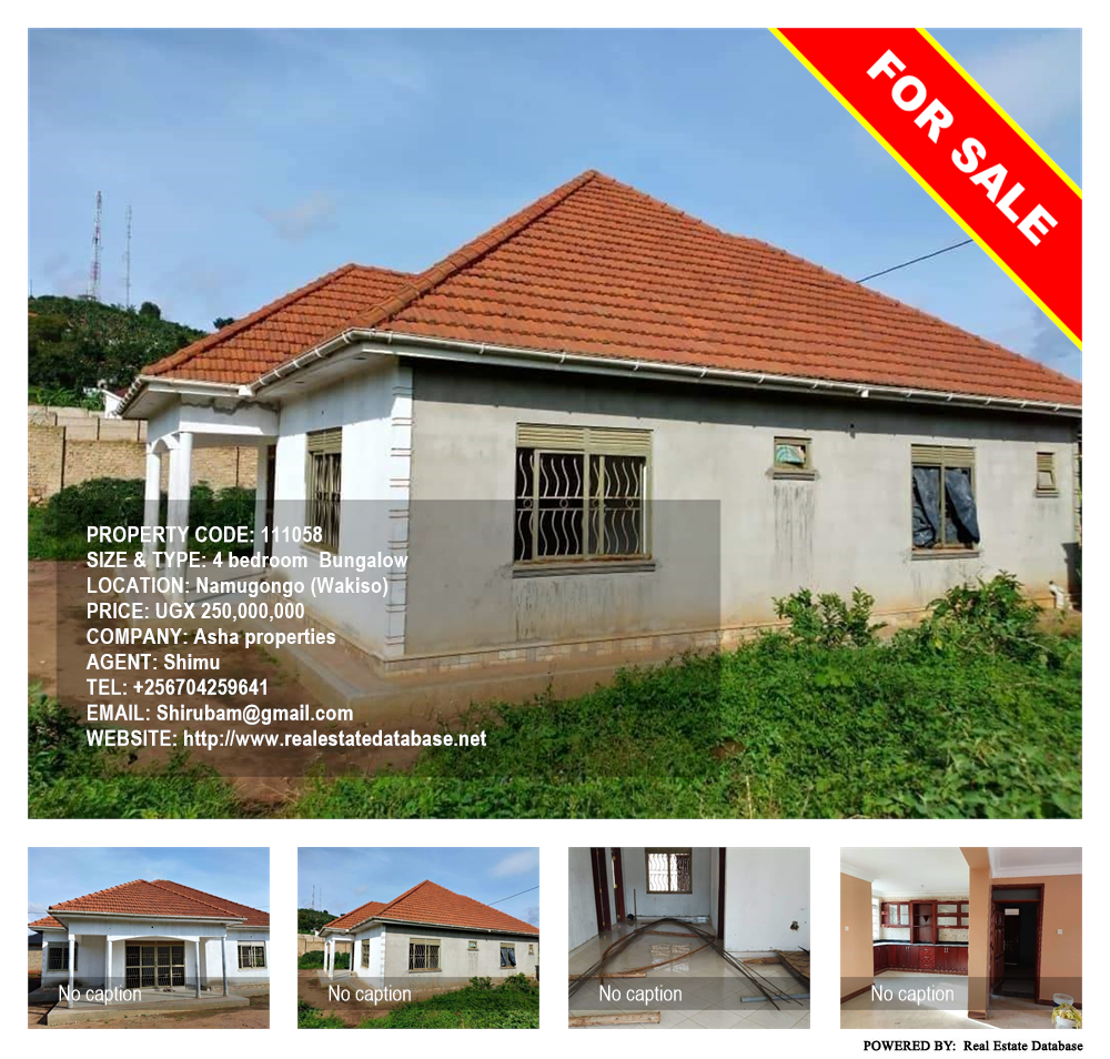 4 bedroom Bungalow  for sale in Namugongo Wakiso Uganda, code: 111058