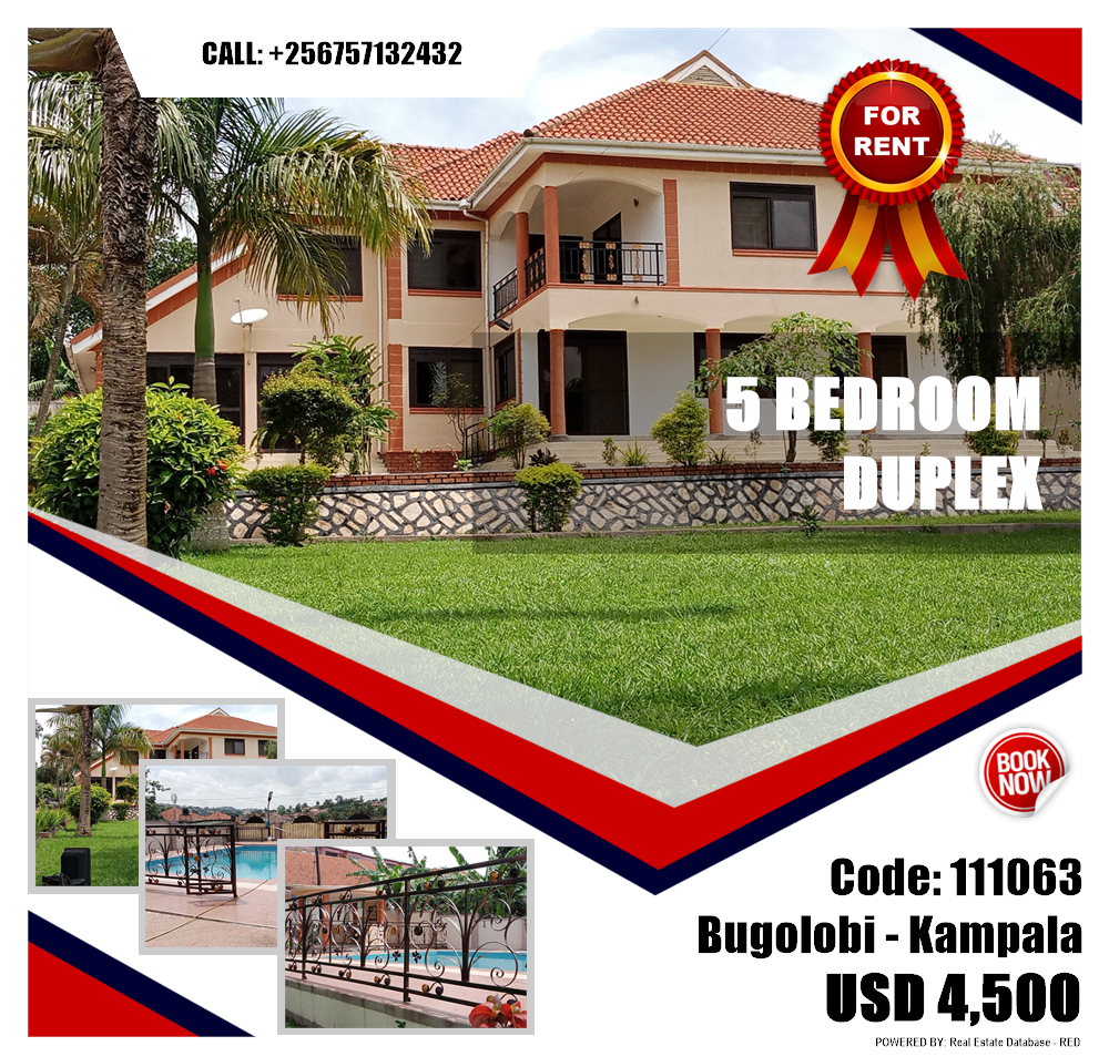 5 bedroom Duplex  for rent in Bugoloobi Kampala Uganda, code: 111063