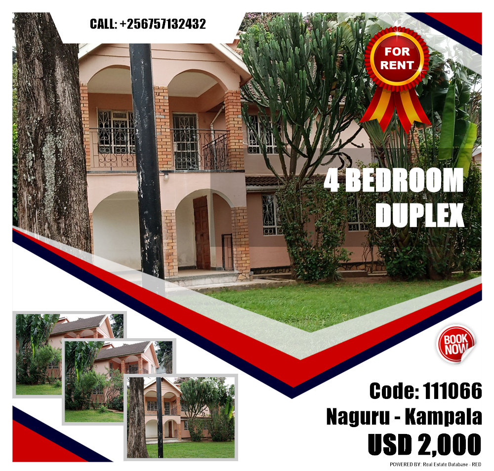 4 bedroom Duplex  for rent in Naguru Kampala Uganda, code: 111066
