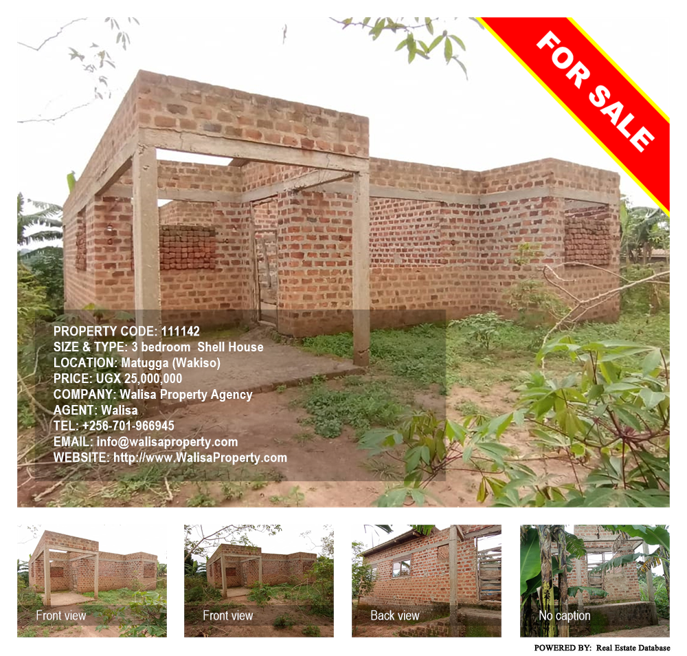 3 bedroom Shell House  for sale in Matugga Wakiso Uganda, code: 111142