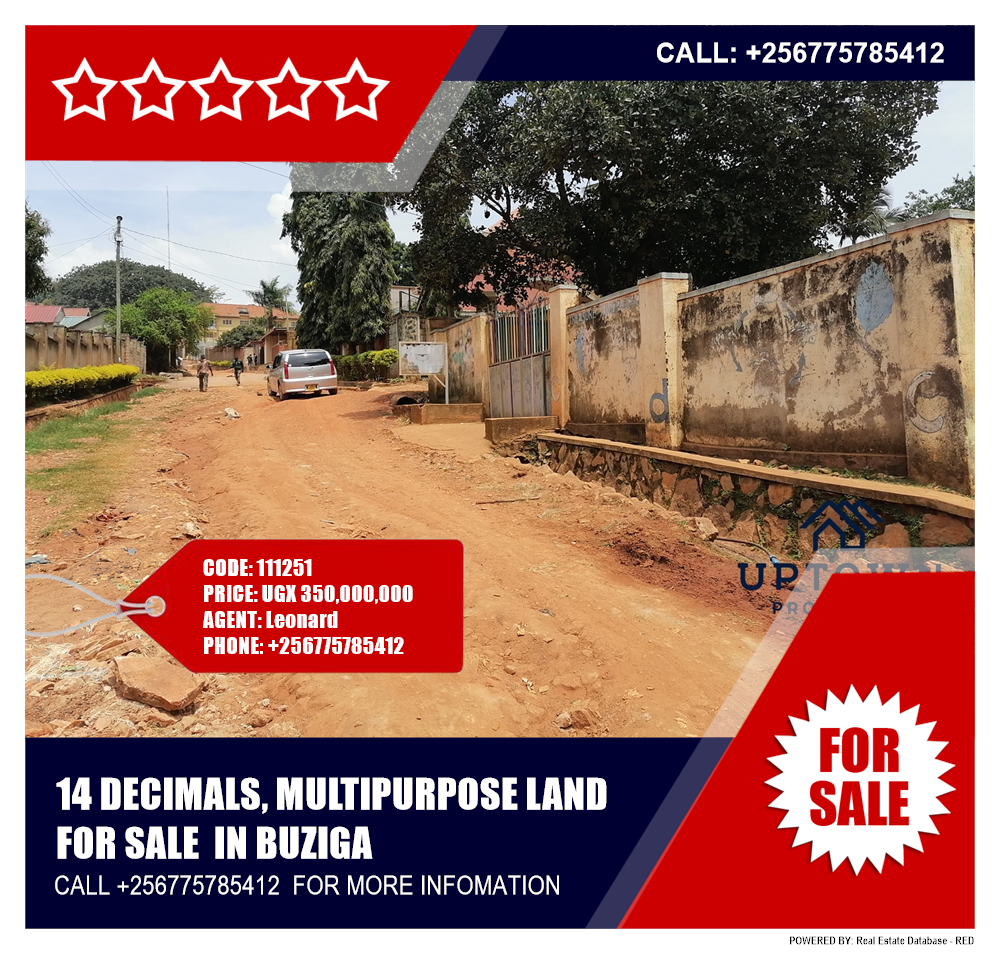 Multipurpose Land  for sale in Buziga Kampala Uganda, code: 111251