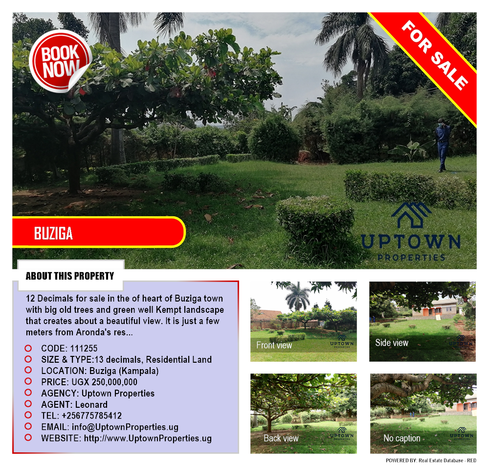 Residential Land  for sale in Buziga Kampala Uganda, code: 111255