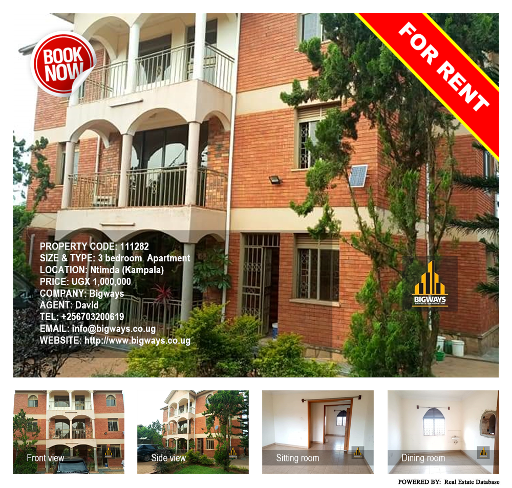 3 bedroom Apartment  for rent in Ntinda Kampala Uganda, code: 111282