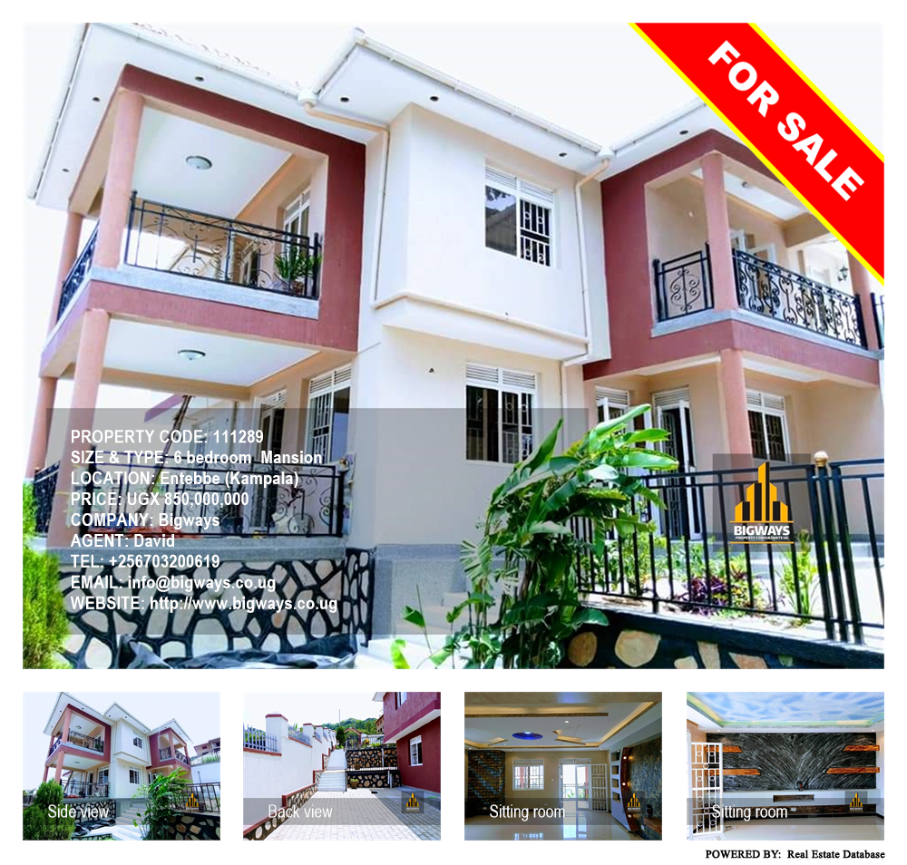 6 bedroom Mansion  for sale in Entebbe Kampala Uganda, code: 111289
